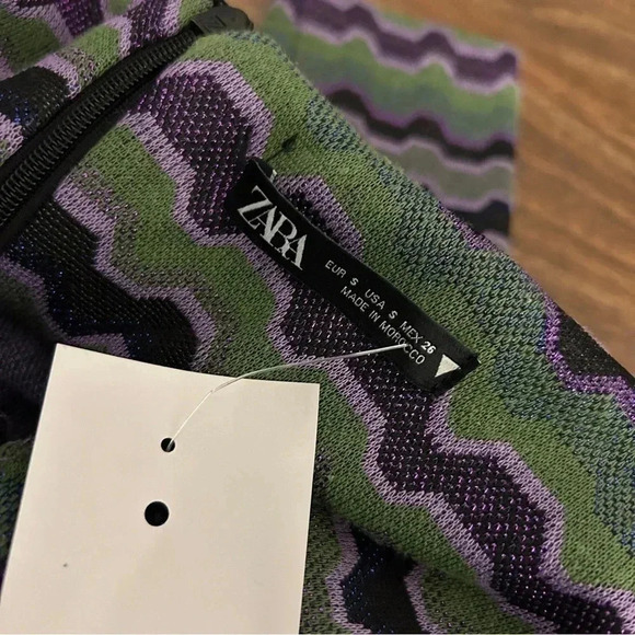 🌟ZARA STRIPED BUTTON Down Twist Front Mini Shirt Dress S  NWOT - Picture 5 of 12